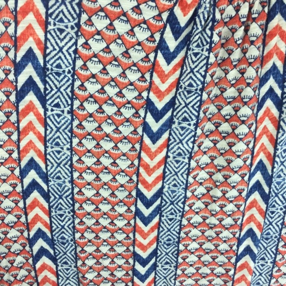 Lucky Brand Chevron Print Curved Hem Sleeveless Scoopneck Midi Sun Dress Small - Picture 6 of 9